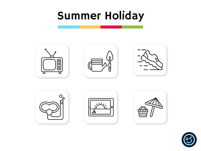 Summer icon pack design holiday icon icon design icon set iconography icons illustration summer ui