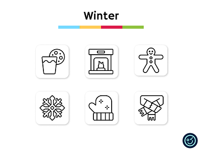Winter icon pack design icon icon design icon set iconography icons illustration ui