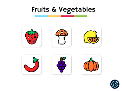 Fruits & Vegetables icon pack design fruits icon icon design icon set iconography icons illustration ui vegetables