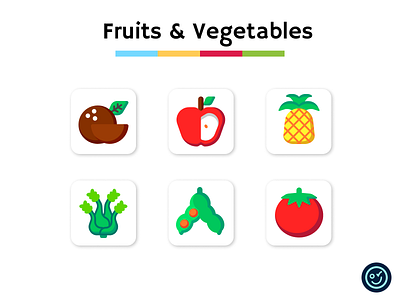 Fruits & Vegetables icon pack design fruits icon icon design icon set iconography icons illustration ui vegetables