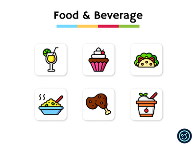 Food & Beverage Icons beverage design drink food icon icon design icon set iconography icons illustration ui
