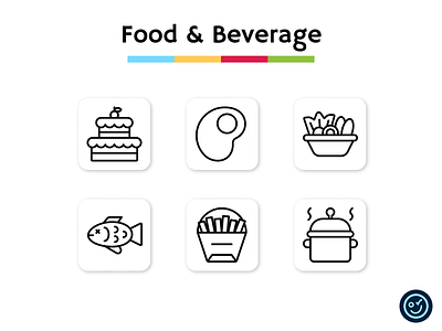 Food & Beverage Icons beverage design drink food icon icon design icon set iconography icons illustration meal ui