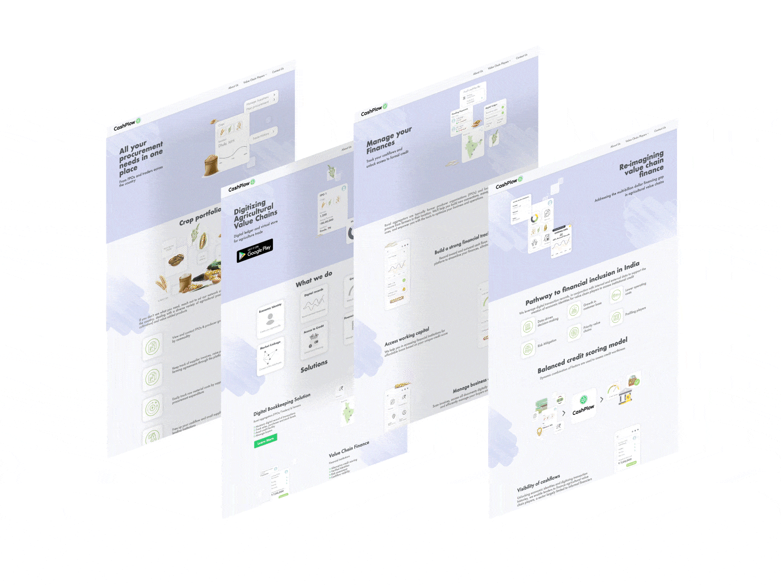 Cashplow - Concept web design for agricultural platform