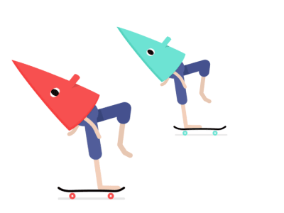 Keep Pushing characterdesign mongopushing pushing skatboarding skateboard triangleheads