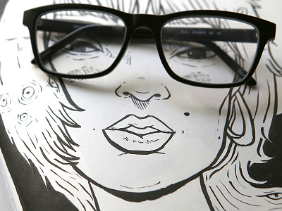 Brillen blackandwhite glasses pentelbrushpen sketchbook