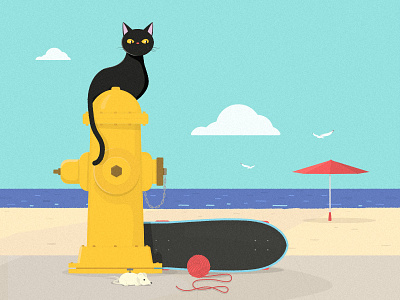 720° 80ies cat hydrant natas kaupas nostalgia sea skateboarding