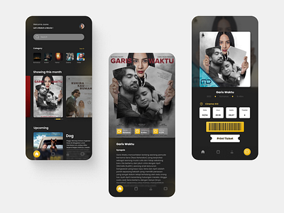 Movie Theaters App UI app booking dailyui design mobile movie ticket ui ux