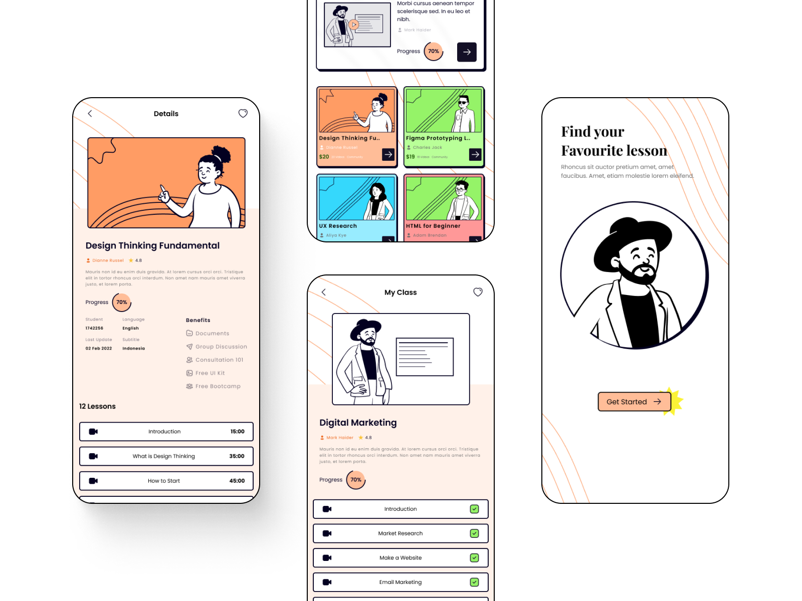 Learning App UI by Faiz Ansori on Dribbble