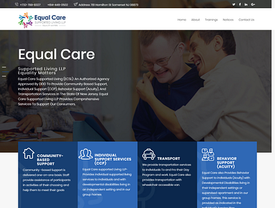 Equal Care Support Living LLP Equality Matters custom customization design ux web wordpress