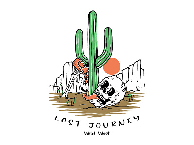 LAST JOURNEY Wild West Illustration — Corcoa Studio ai artwork badge design badgedesign branding designfeed designforsale freehand graphicdesign illustration illustrator