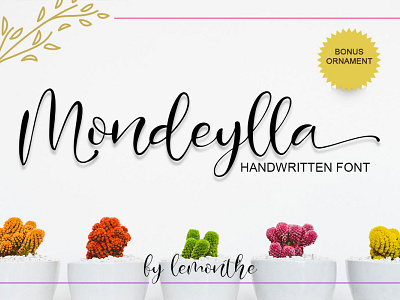 Mondeylla handwritten font branding font handlettering typogaphy