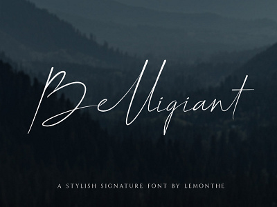 Belligiant signature font branding font handlettering signature font