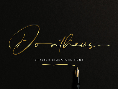 Dontheus Signature Font branding calligraphy design fonts handlettering logo signature font typeface typography