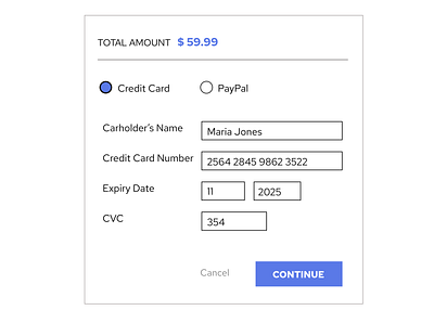 Credit Card Checkout uichallenge ux