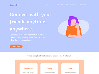 Connectio - Landing Page design illustration minimal ui ux