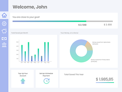 Savings Dashboard dashboard ui design fintech flat illustration ui uichallenge ux web