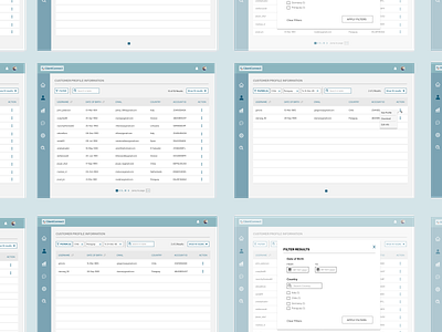 Customer Service UI Table