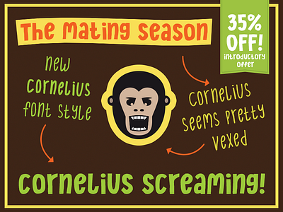 Cornelius Screaming Font book childish comic cornelius font font hand lettering infantile monkey