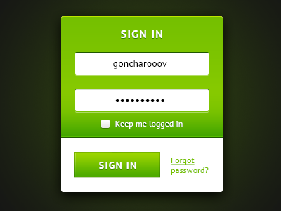 Sign In Form form interface log in sign in sign up ui