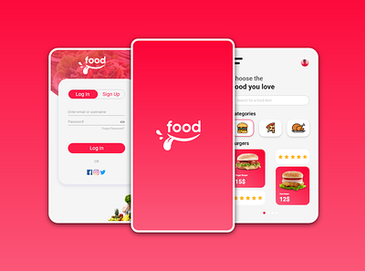 Food App app design food food app food app ui logo folio uiux user interface