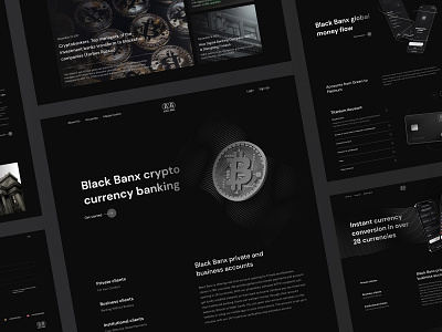 Black Banx / Cryptocurrency banking application website banking bitcoin crypto cryptocurrency design finance fintech ui ux website