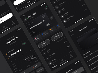 Black Banx / Cryptocurrency banking Mobile Application app banking crypto design minimal mobile ui ux