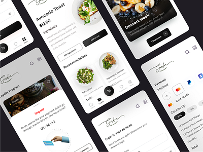 Food ordering Mobile Application app design food minimal mobile order restaurant ui ux