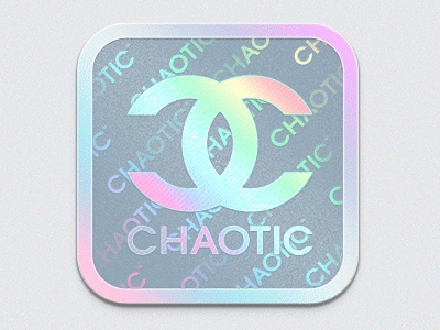 Chaotic™ Holographic Sticker branding chaotic graphic design graphics identity lettering logo logotype mark product typography wordmark