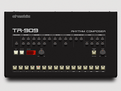 Chaotic™ Roland TR-909 - Work In Progress branding chaotic graphic design graphics identity lettering logo logotype mark product typography wordmark