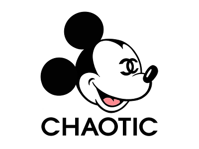 Chaotic Mickey Mouse advertising black branding disney graphic design graphics hijack logo mickey mouse subvertising white