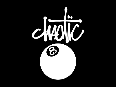 Chaotic vs Stussy 8 Ball 8 advertising ball black branding graphic design graphics hijack logo stussy subvertising white