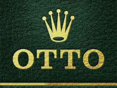 Otto Rolex branding emboss gold hijack identity leather logotype rolex watch