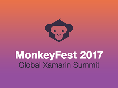 MonkeyFest Branding branding developer gradient logo microsoft monkey xamarin
