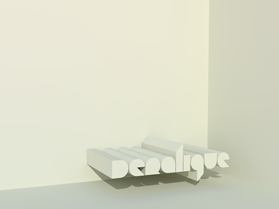Deralique Logo 3d brand branding graphic design graphics lighting logo material print render texture