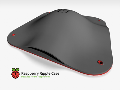 Raspberry Ripple Case 3d case computer grey pc prototype raspberry pi red render xbox
