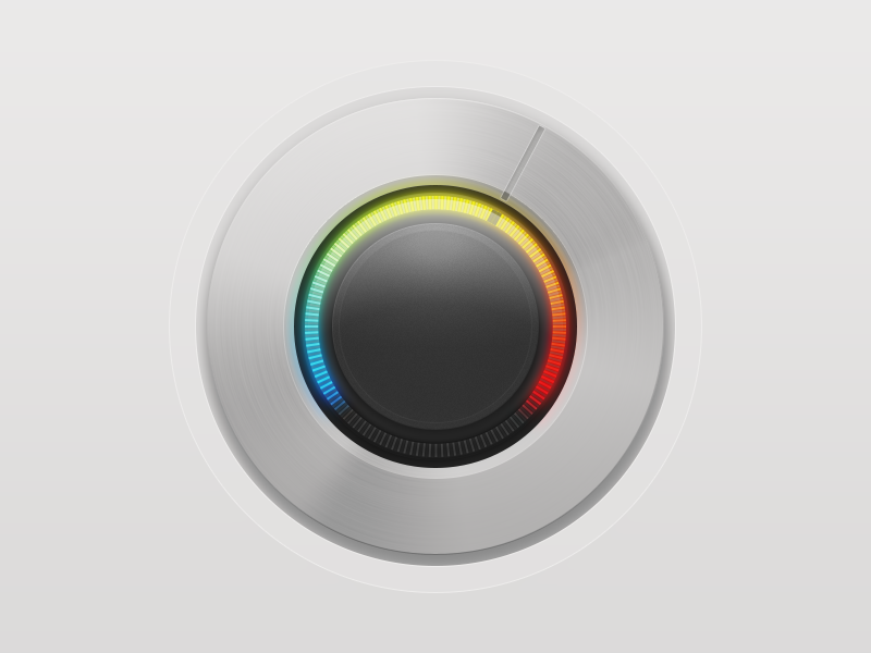 Thermostatic Dial (round two) metal brushed thermostat thermometer temperature soft rainbow radial knob home heat gradient dial controller navigation app interface ui texture iphone