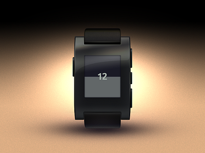 Pebble Watch - Watch face design 01 digital e paper face gloss gradient kickstarter lighting pebble psd realistic reflection soft strap texture time watch