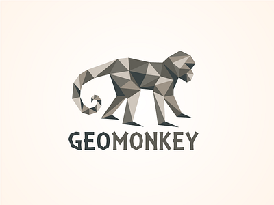 Geo Monkey 3d animal geometric logo monkey triangles