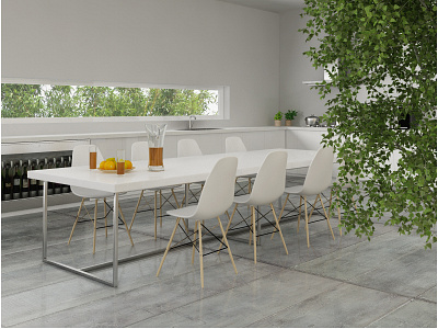 Kitchen garden 3d cinema 4d interior design render