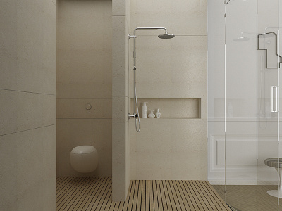 Wet room... 01 3d bathroom design interior render