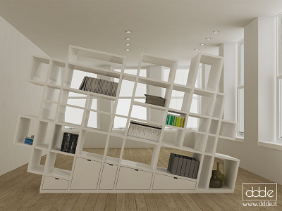 Mesh bookshelf... 3d bookshelf render rendering