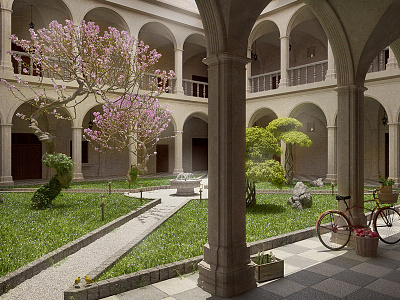 The Old Monastery... Summer 3d 4d cinema monastery render rendering seasons summer