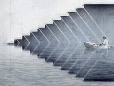 Stairs... 3d making of photomontage postproduction reflections render rendering stairs