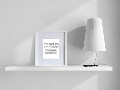Minimalism... frame lamp minimalism picture shelves white