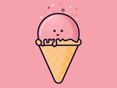 Ice cream day having fun ice cream icecream icon icon design illustration illustrator