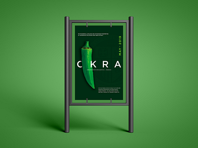 OKRA banner design green mockup poster design