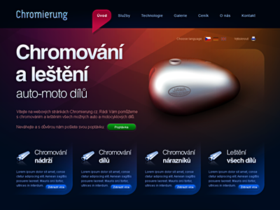 Chromierung website design – 1. version