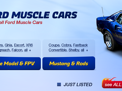 Ford Muscle Cars website design – detail