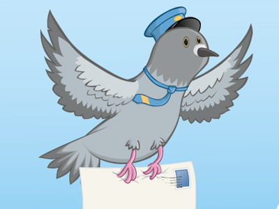 Carrier Pigeon Finished bird communication envelope fly hat illurstrator illustration message pigeon stamp vector