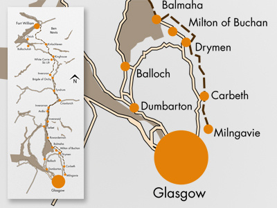 West Highland Way Map design diagram graphics highlands illustration illustrator map scotland vector walking west highland way